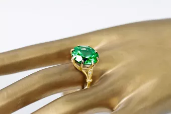 14 كارت من الذهب الأصفر الزمرد خاتم فينتاج vrc073y